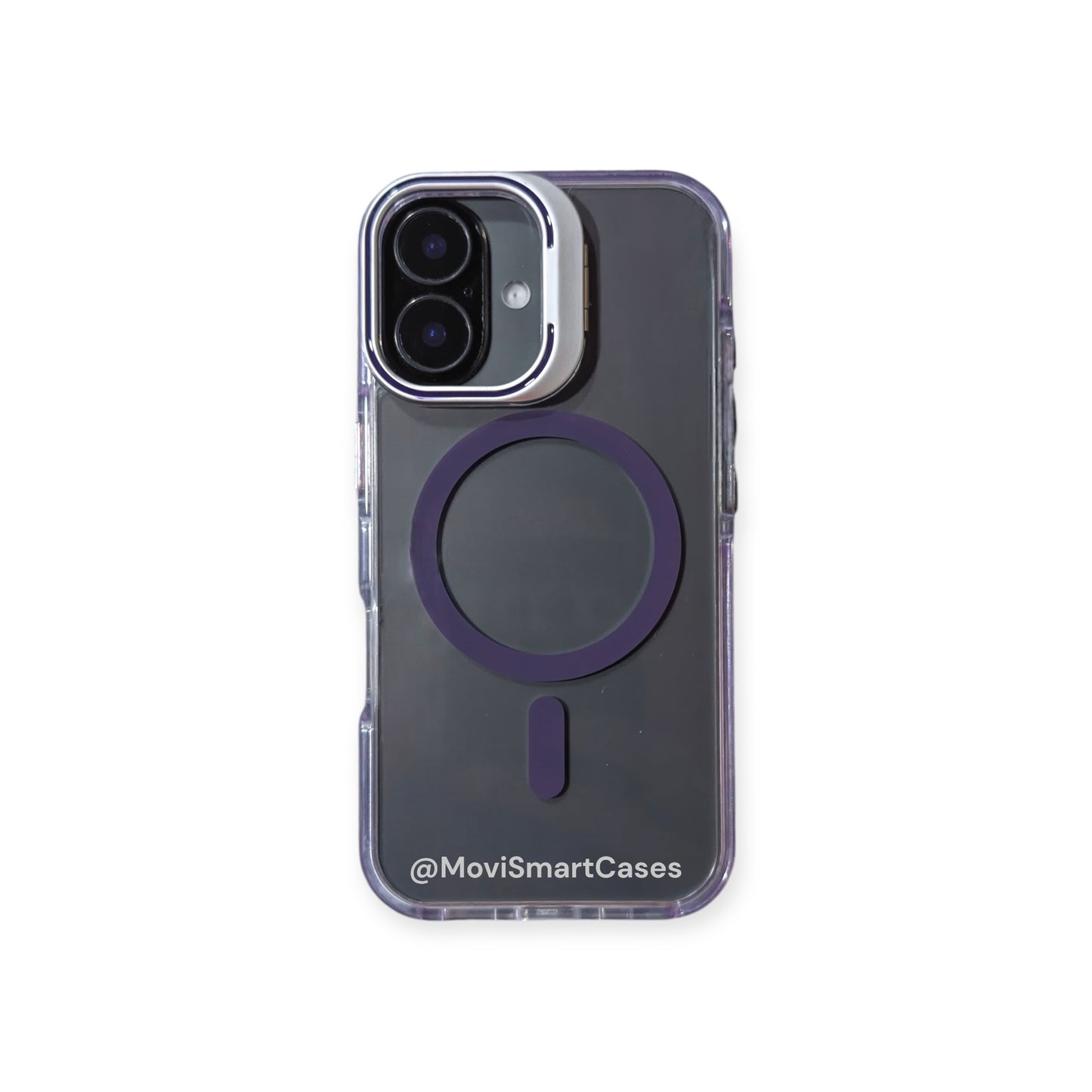 iPhone 16 - Case MagSafe - Stand Cámara - Clear Purple