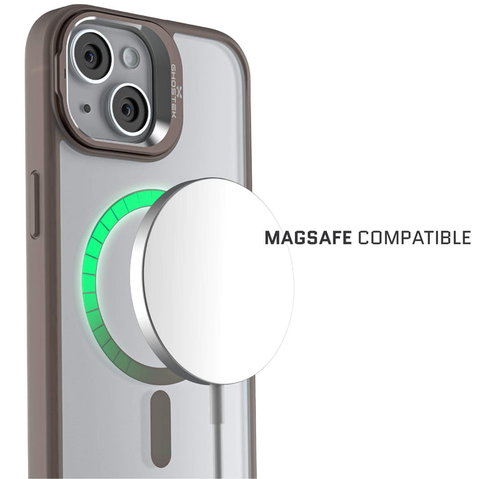 iPhone 15 | iPhone 14 | iPhone 13 - Funda Kick Cam - MagSafe - Gris - Ghostek
