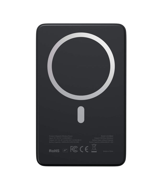 Batería Portátil - 10000 mAh - Carga Rápida 15W - MagSafe - Negro - Ghostek