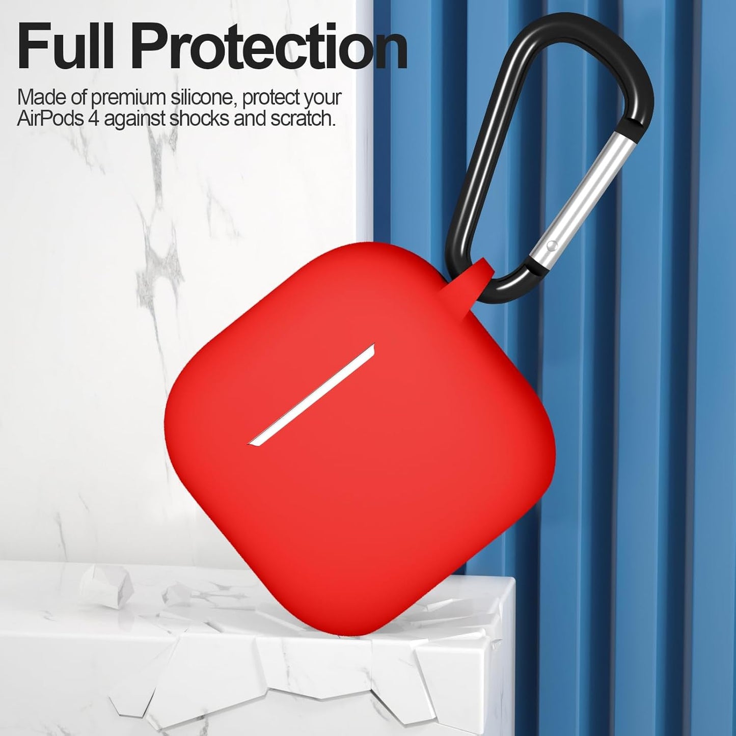 AirPods 4 - Funda de Silicona - Gamuzada - Rojo