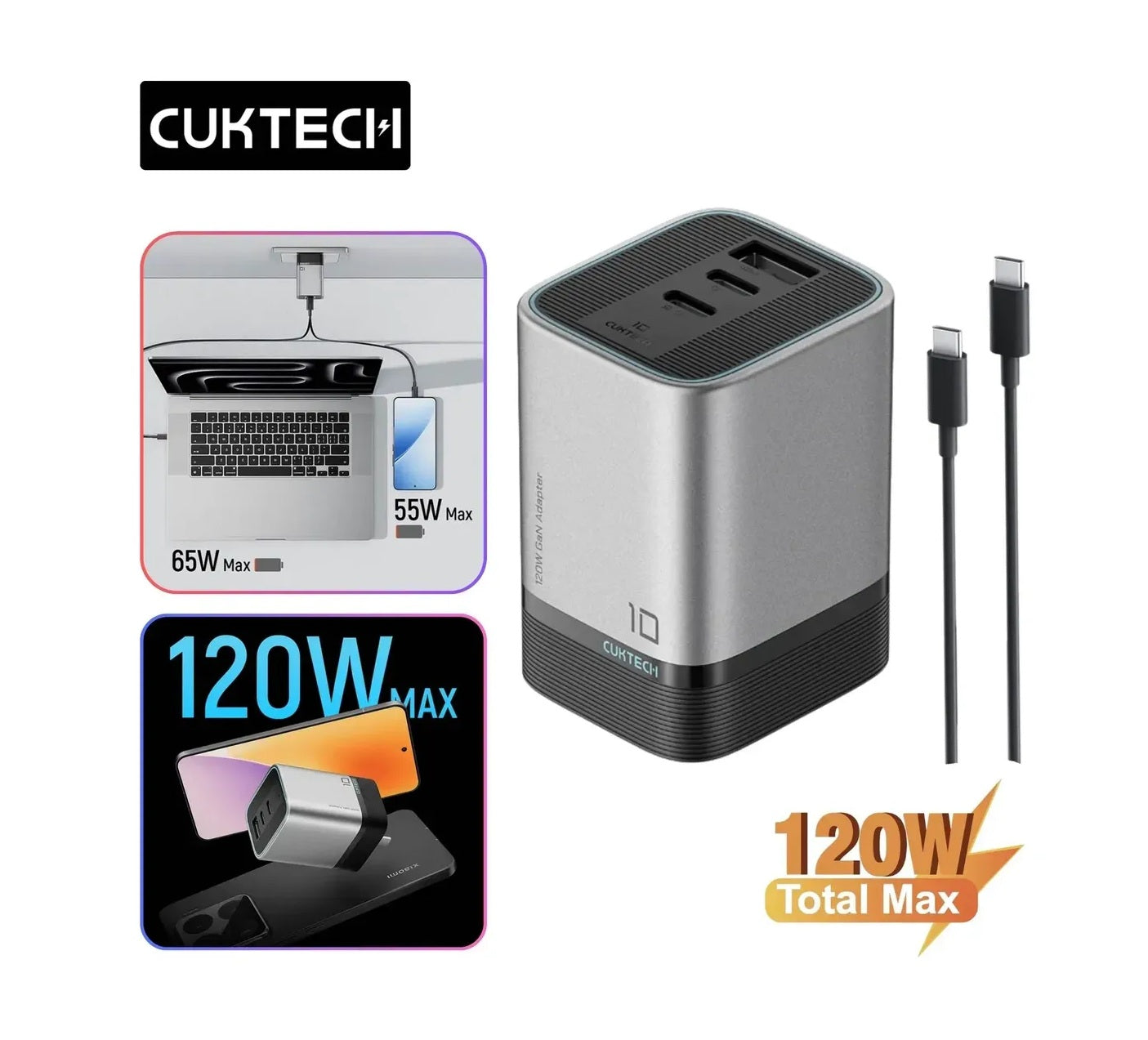 Cargador CUKTECH 10 Mini - Súper Carga Rápida - 120W