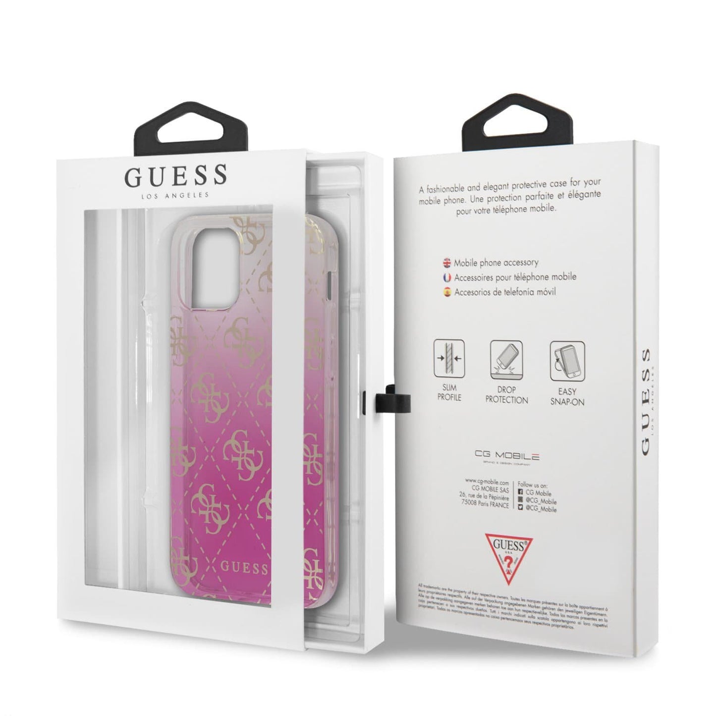 iPhone 12 Pro Max - Pink Gradient Electroplated 4g Logo - Guess