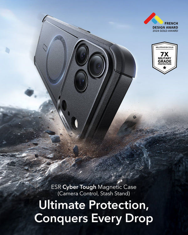 iPhone 17 Pro Max - Cyber Tough - MagSafe - Control de Cámara - Negro - ESR