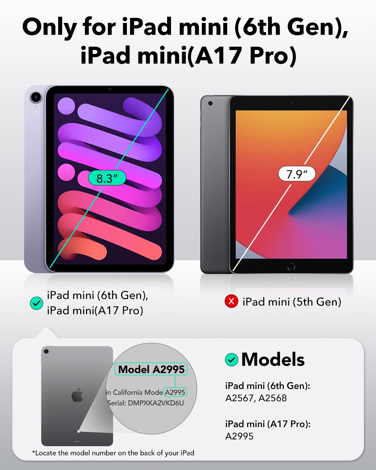 iPad Mini 6 (2021) / iPad Mini 7 (2024) - Rebound Magnetic Case - Black - ESR