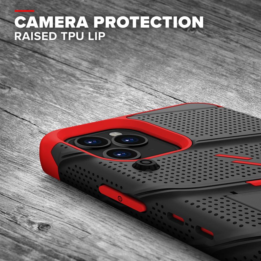 iPhone 12 | 12 Pro - Black & Red - Bolt Series - Zizo