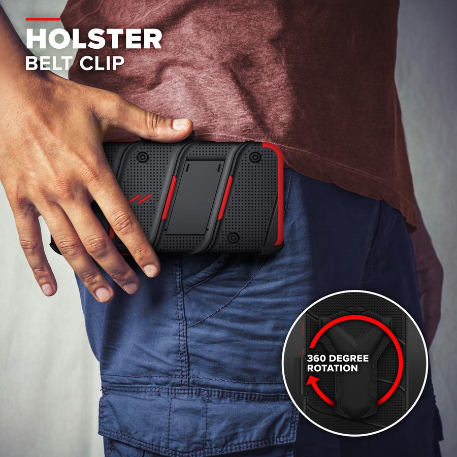 iPhone 12 | 12 Pro - Black & Red - Bolt Series - Zizo