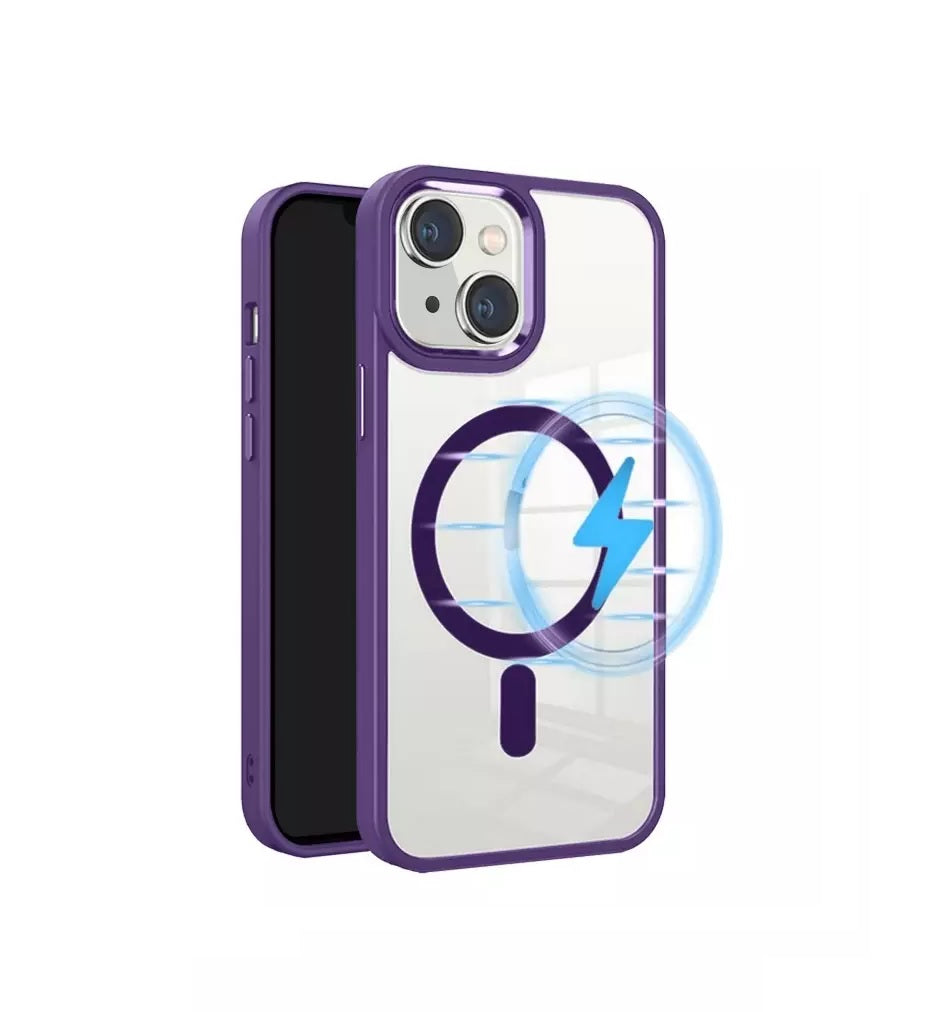 iPhone 15 - Clear Case - MagSafe - Morado Oscuro