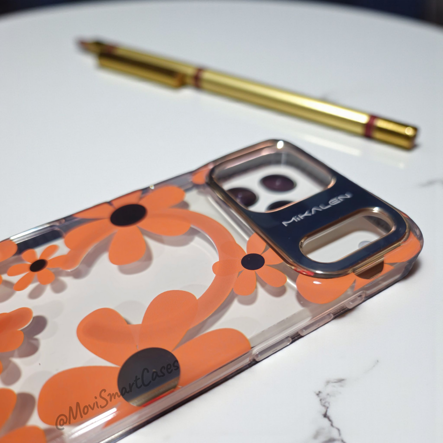 iPhone 17 Pro Max - Funda Floral - Floral - Naranja - Mikalen