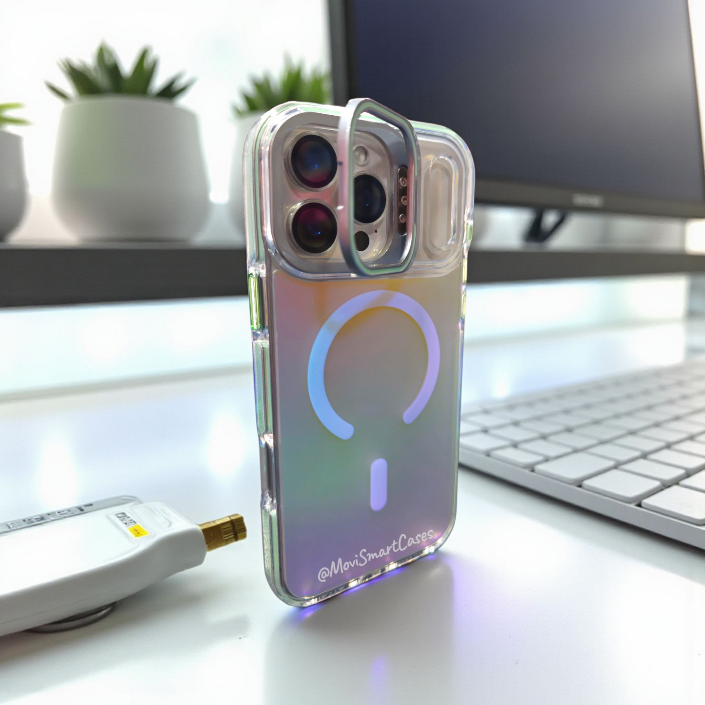 iPhone 17 Pro Max - Funda Iridiscente - MagSafe - Soporte en Cámaras - Turquesa