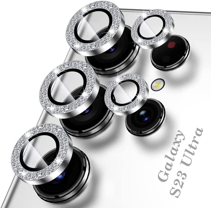 Samsung S23 Ultra - Protector de Cámaras de Aluminio - Glitter Plata