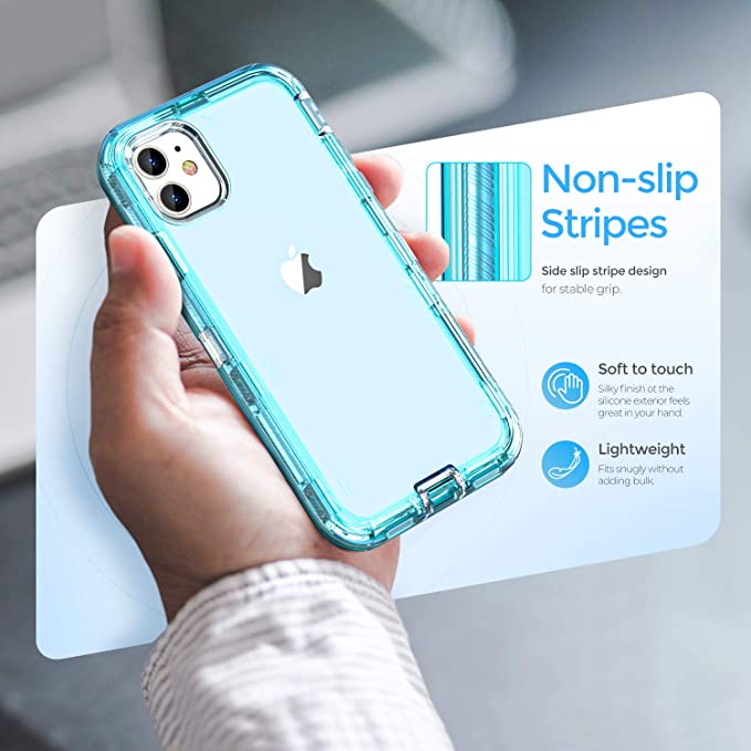 iPhone 12 | 12 Pro - Case 3 en 1 Antishock - Turquesa