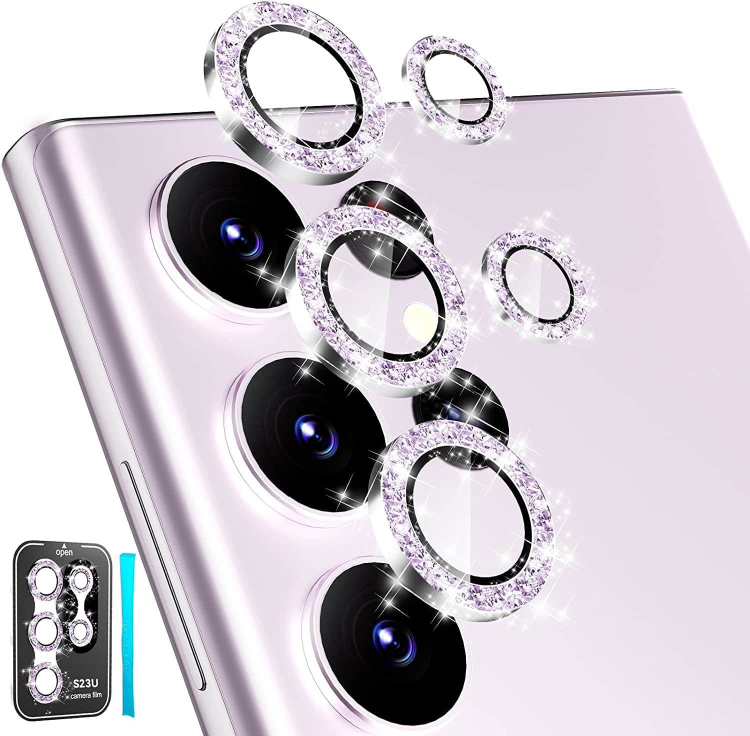 Samsung S23 Ultra - Protector de Cámaras de Aluminio - Glitter