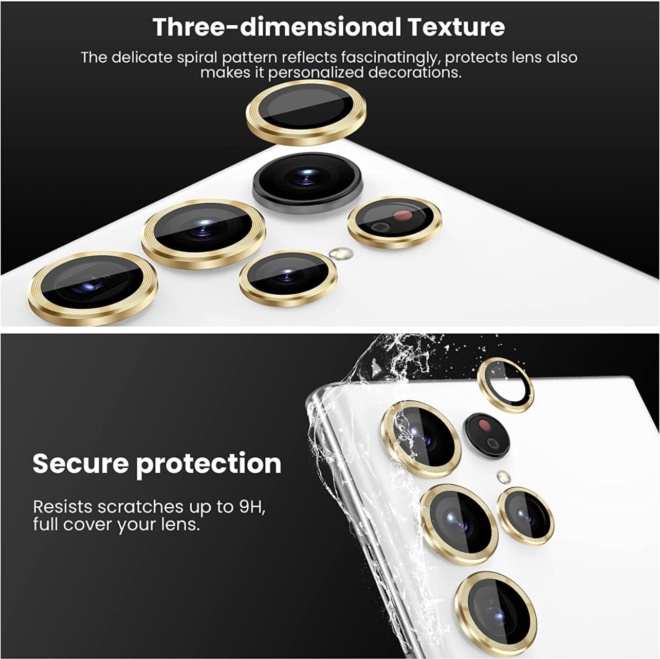 Samsung S22 Ultra - Protector de Cámaras de Aluminio - Dorado