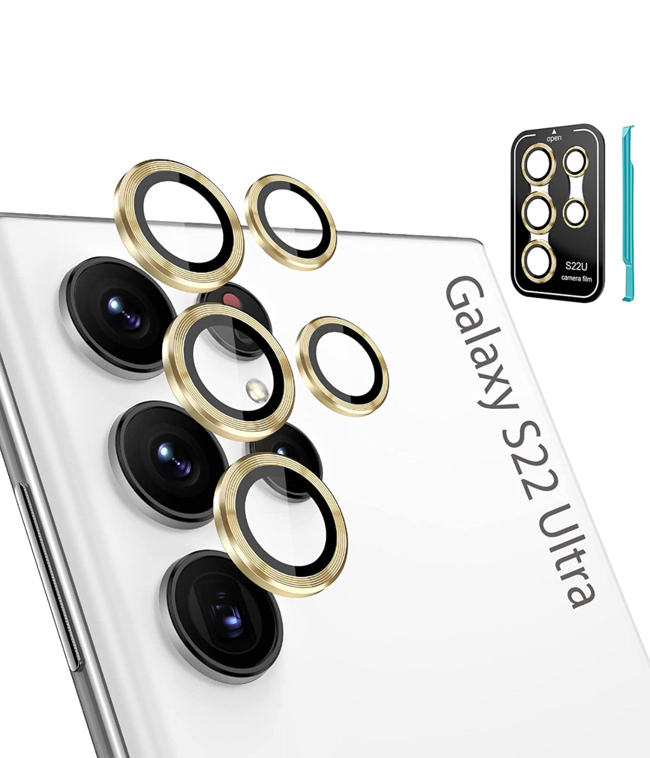 Samsung S22 Ultra - Protector de Cámaras de Aluminio - Dorado