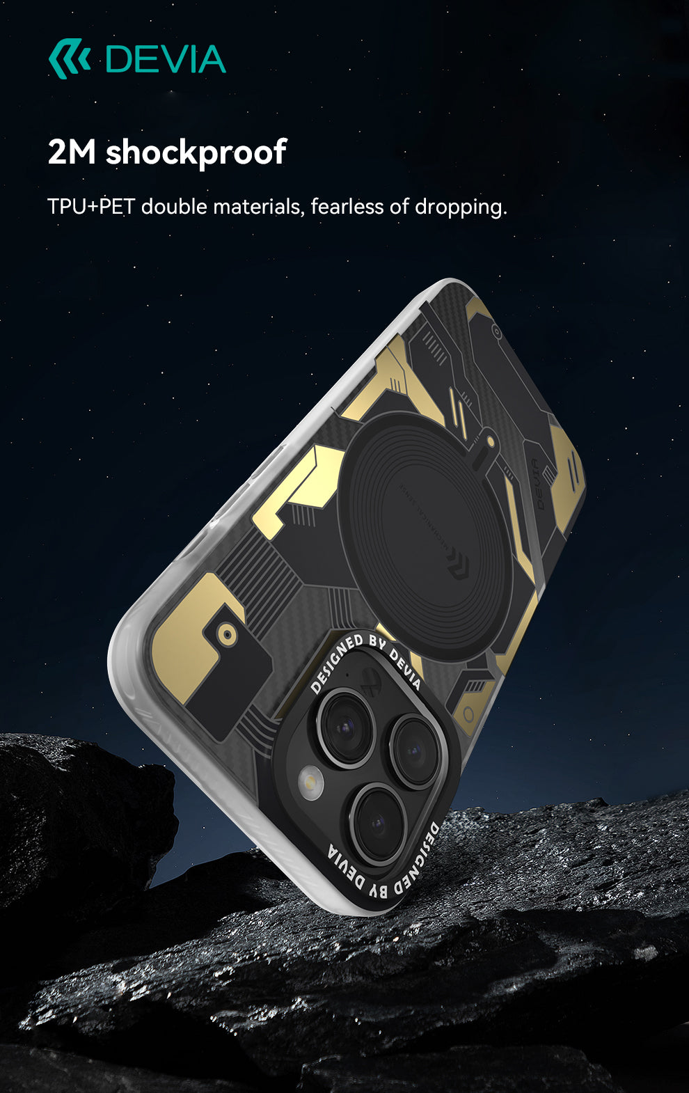 iPhone 15 Pro Max - Mecha Series + Mag - Negro - Devia
