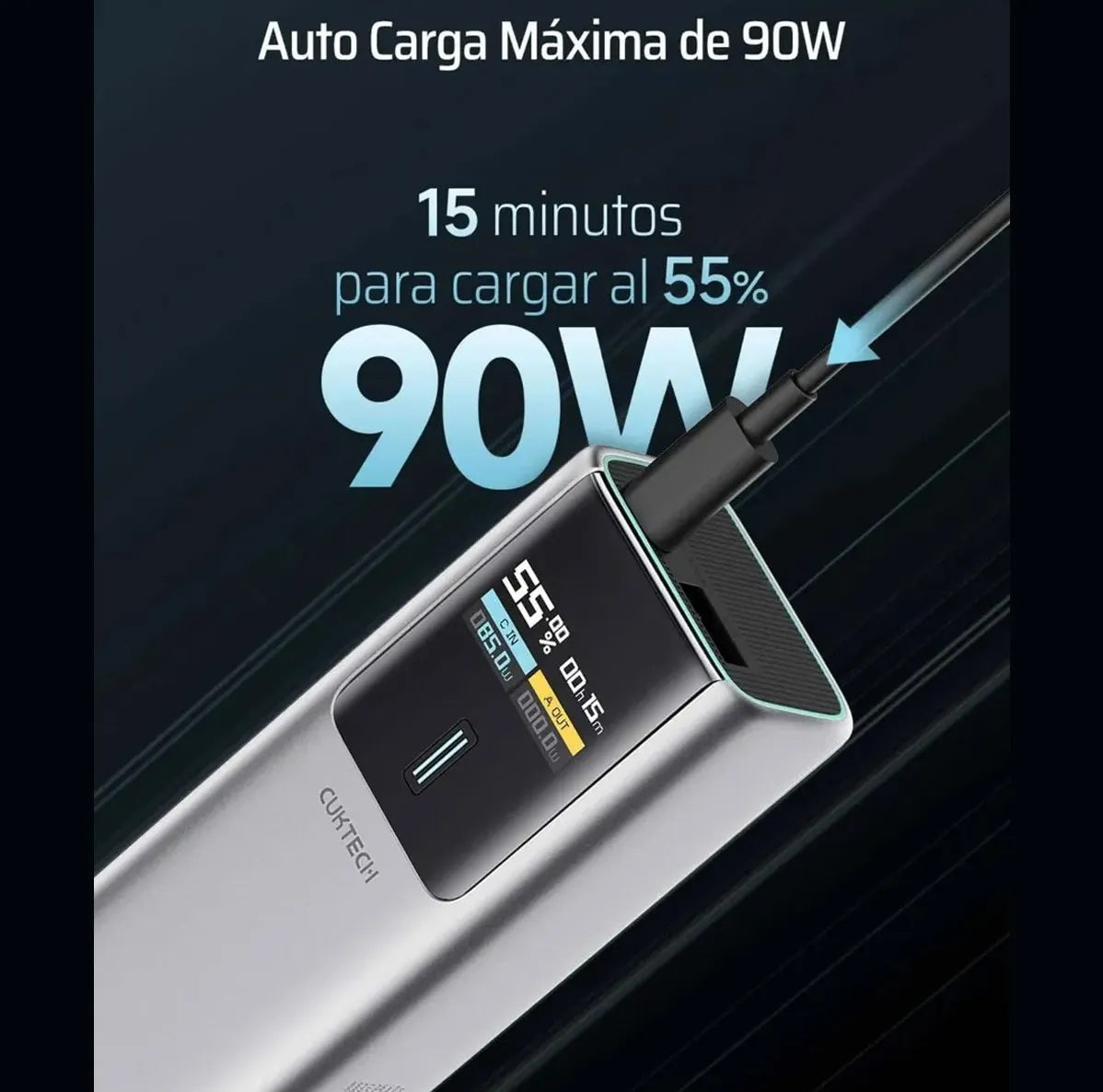 Batería Portátil CUKTECH N° 10 Plus - 15,000 mAh - 120W