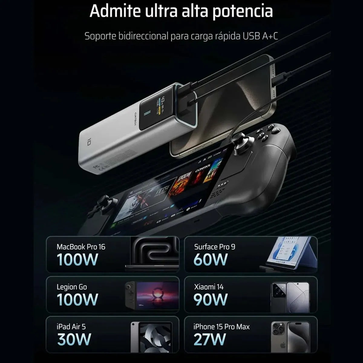 Batería Portátil CUKTECH N° 10 Plus - 15,000 mAh - 120W