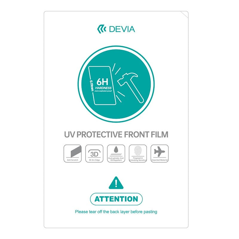 Lamina UV HD Tipo Vidrio Templado - Dureza 6H 0.19mm - Samsung S23 Ultra - DEVIA