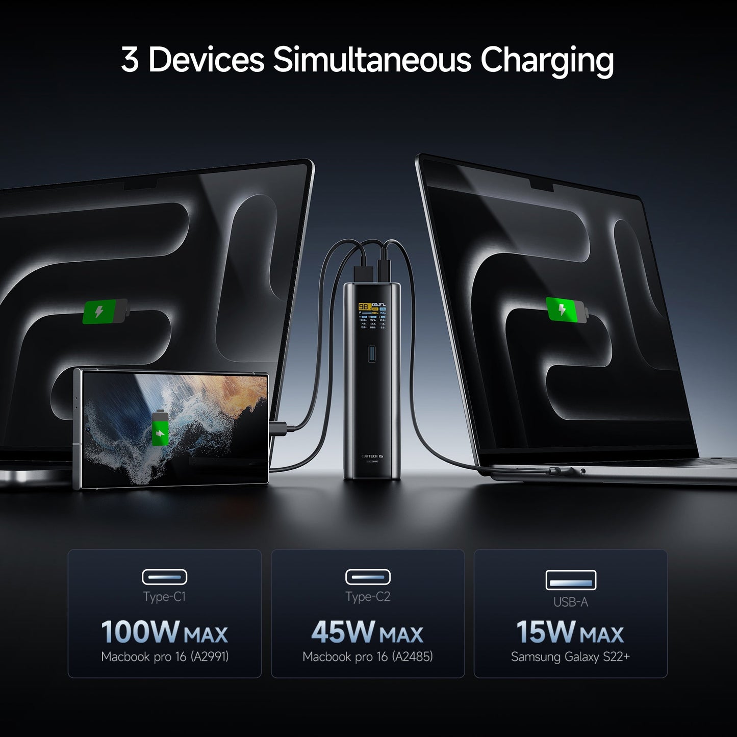 Batería Portátil CUKTECH N° 15 Ultra - 20,000 mAh - 210W