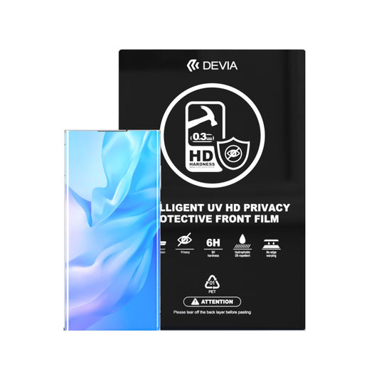 Lámina UV HD Privacy (Antiespía) - Tipo cristal templado hasta 7´ Dureza 6H - DEVIA