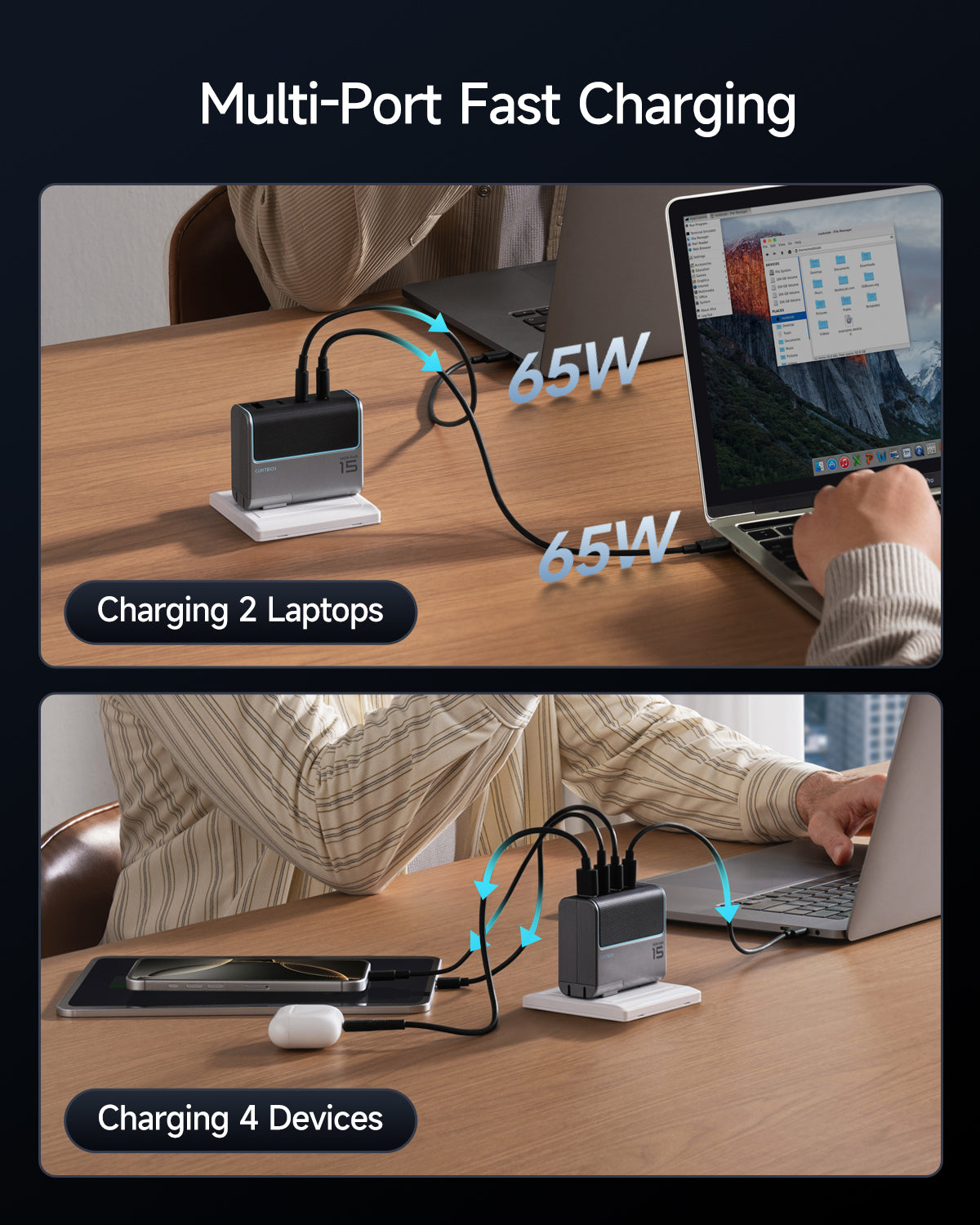 Cargador USB-C 4 en 1 - PD 3.1 - CUKTECH N°15 - 140 W