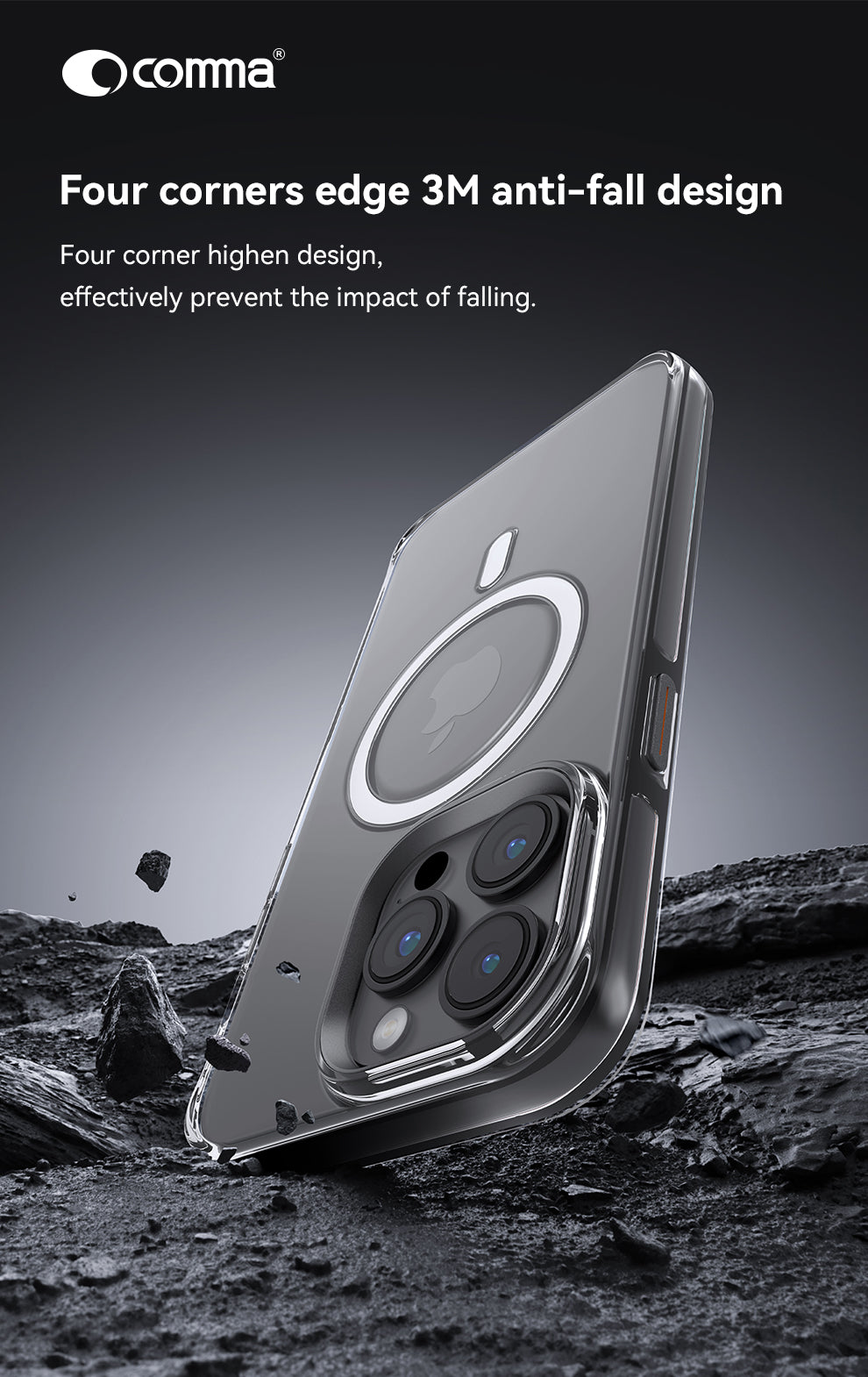 iPhone 15 Pro - Funda Cystal Series Magnetic - Transparente - Comma
