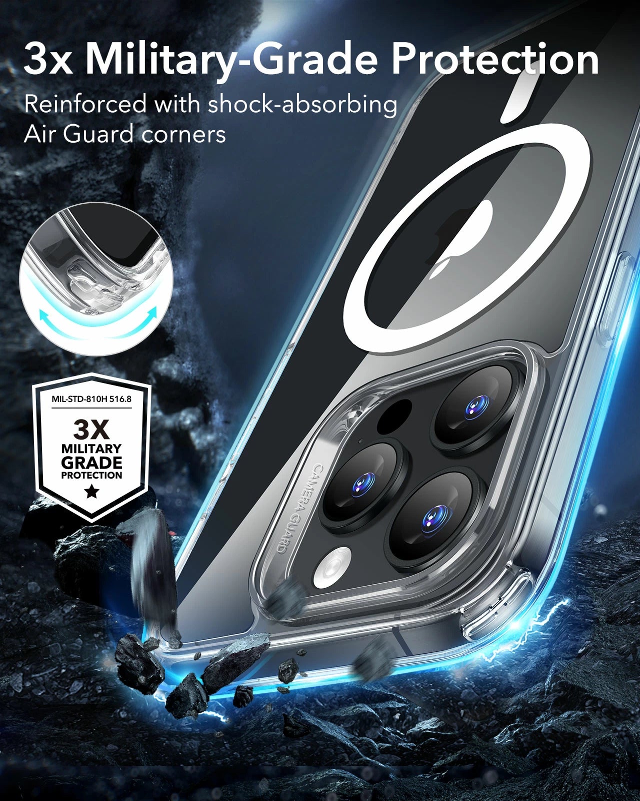 iPhone 16 Pro Max - Hybrid Case - MagSafe - Frosted Black - ESR