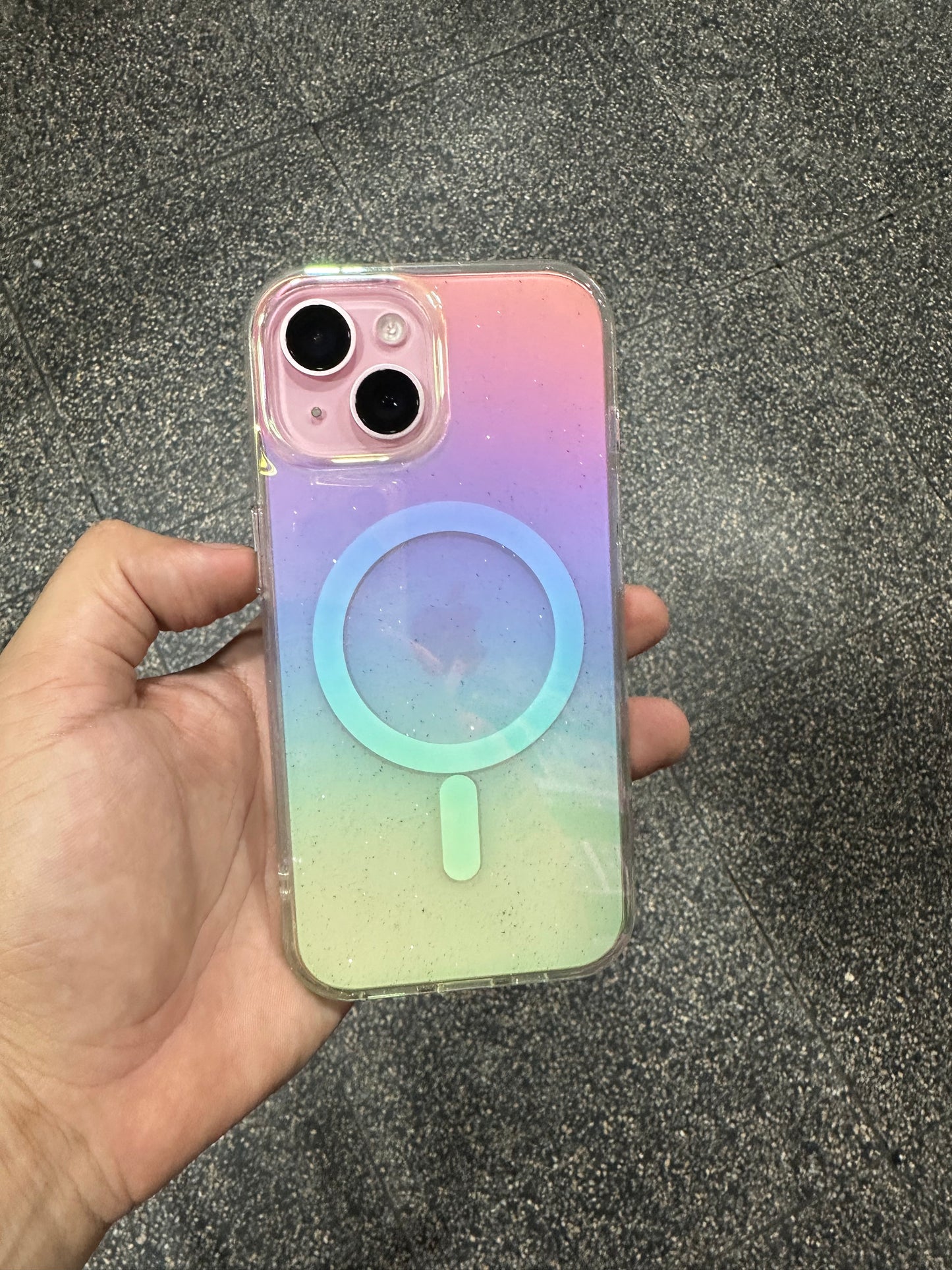 iPhone 14 / iPhone 13 - Case Glitter - Magsafe - Arco Iris