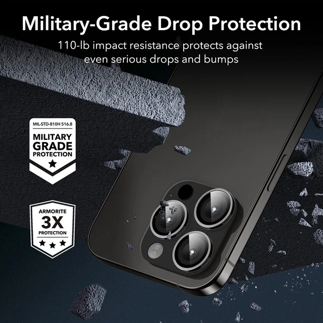 iPhone 15 Pro | iPhone 15 Pro Max - Protector de Cámaras - Vidrio Templado Armorite - ESR - Clear