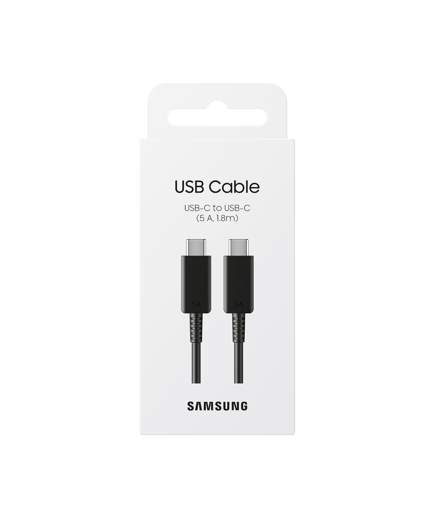 Cable Original Samsung - USB-C a USB-C - 5A / 100W - 1.8 metros - Negro