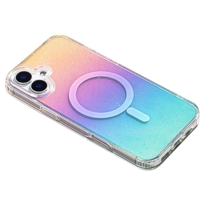 iPhone 16 - Case Glitter - Magsafe - Arco Iris