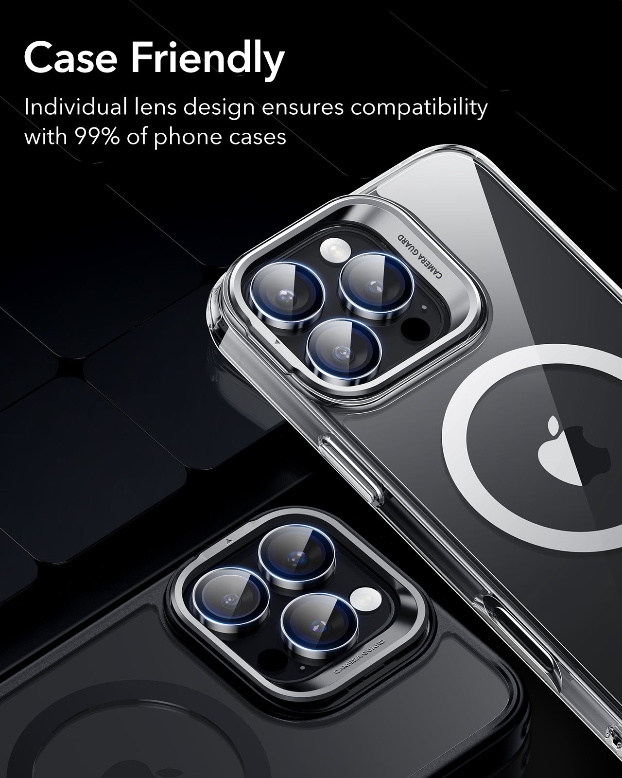 iPhone 16 Pro - Protector de cámaras - Vidrio Templado 9H - Transparente - ESR