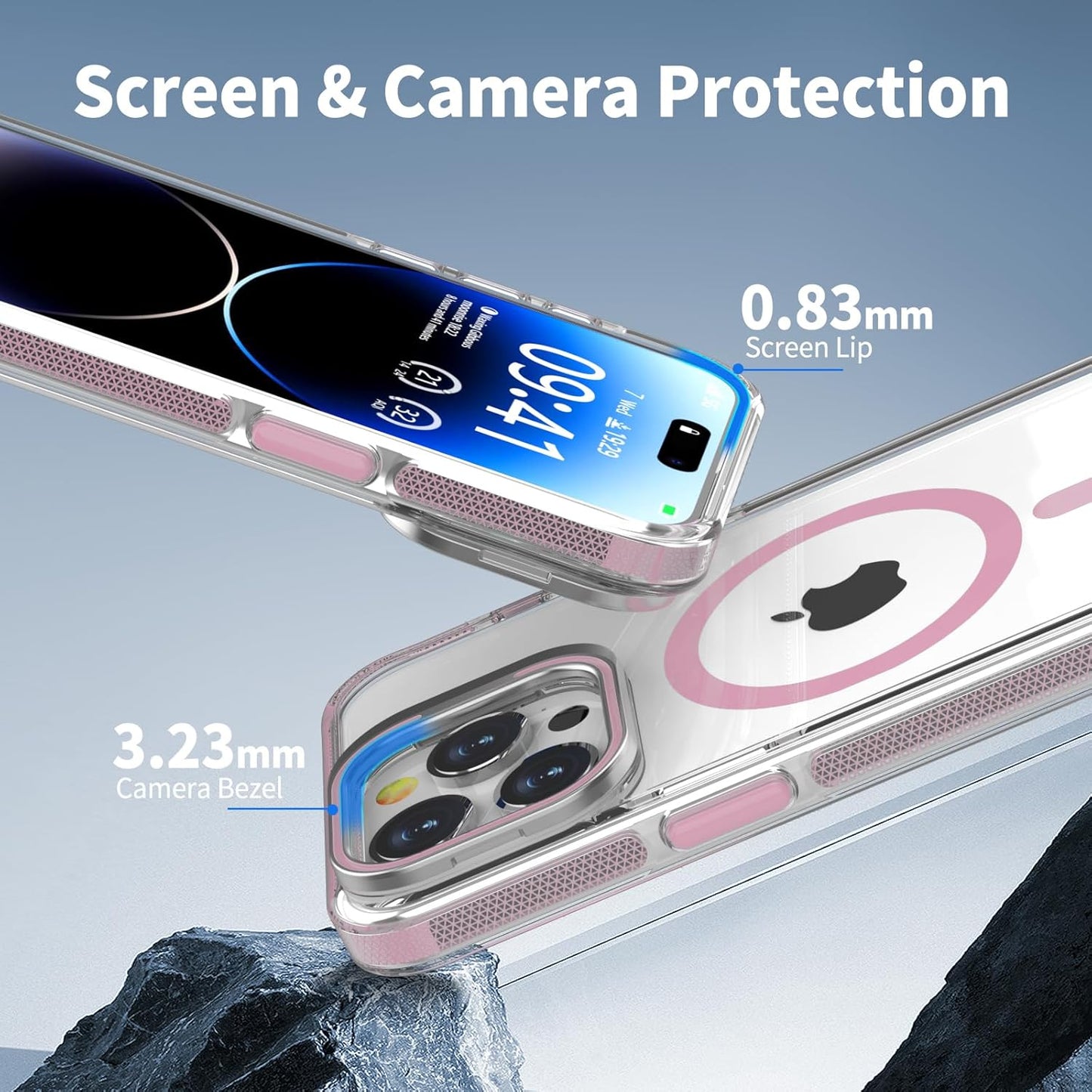 iPhone 14 Pro Max - Stand Cámara MagSafe - Clear Rose