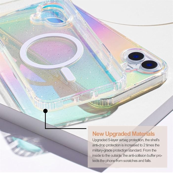iPhone 16 - Case Glitter - Magsafe - Arco Iris