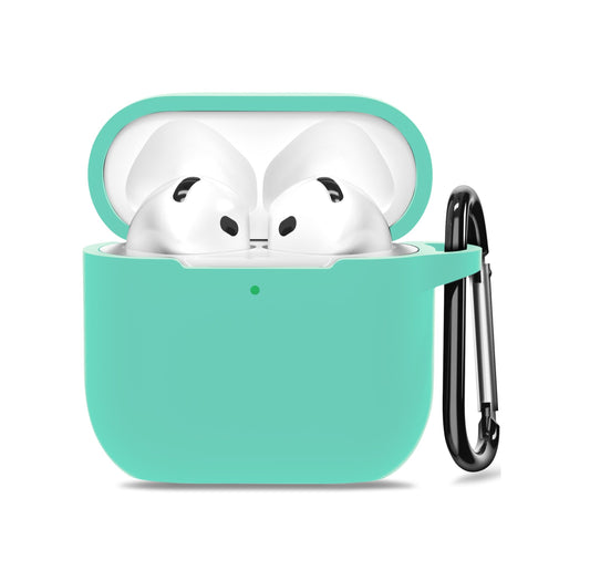 AirPods 4 - Funda de Silicona - Gamuzada - Verde Menta