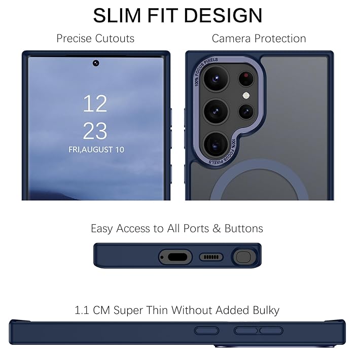 Samsung S24 Ultra - Case Luxury Mate - Magsafe - Dark Blue