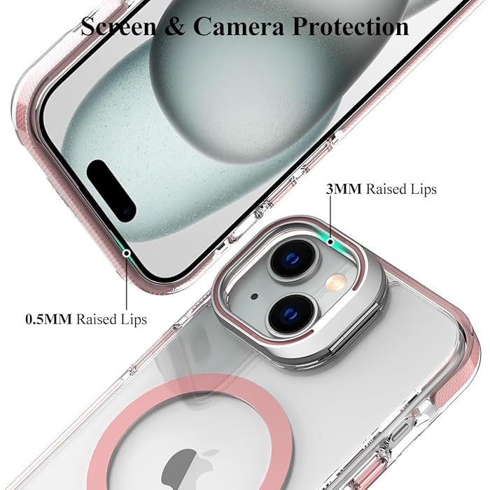 iPhone 11 - Case MagSafe - Stand Cámara - Clear Pink