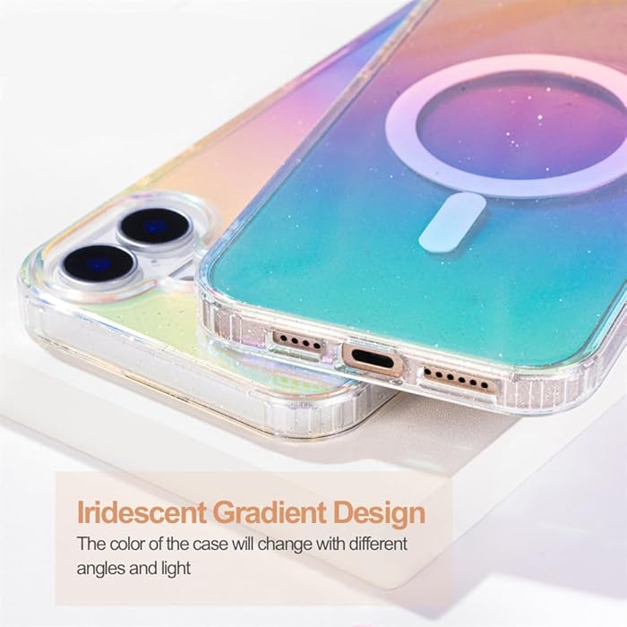 iPhone 16 - Case Glitter - Magsafe - Arco Iris