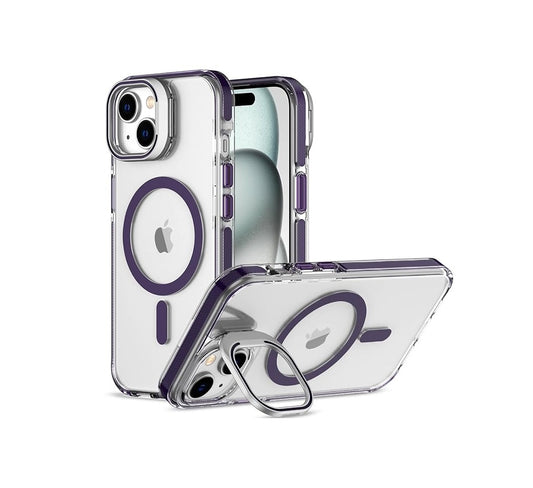 iPhone 11 - Case MagSafe - Stand Cámara - Clear Purple