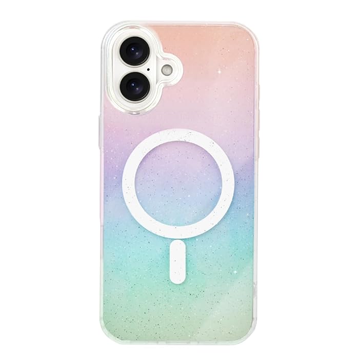 iPhone 16 - Case Glitter - Magsafe - Arco Iris