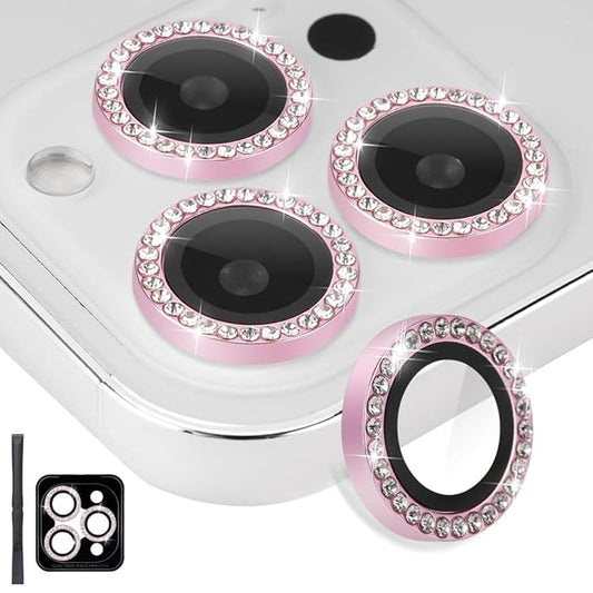 iPhone 16 Pro Max - Protector de Cámaras - Pedrería - Rosa