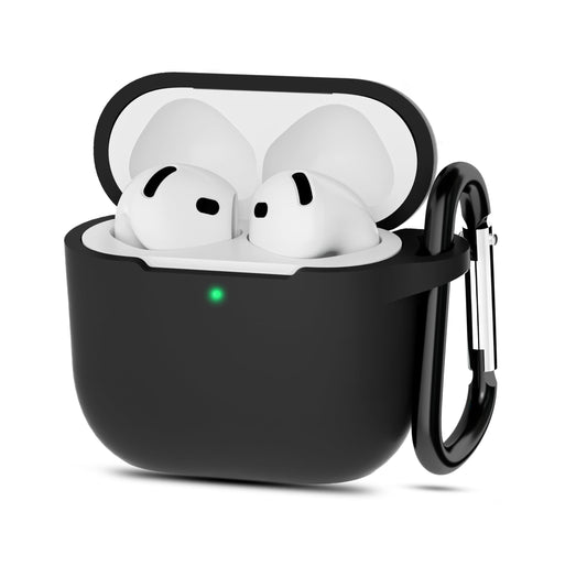 AirPods 4 - Funda de Silicona - Gamuzada - Negro