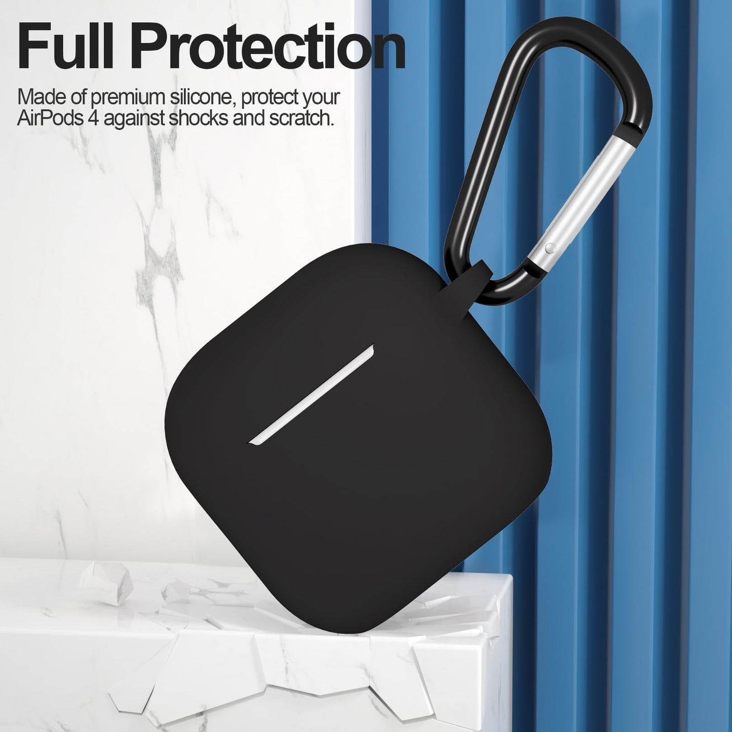 AirPods 4 - Funda de Silicona - Gamuzada - Negro