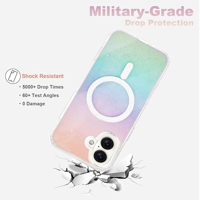 iPhone 16 - Case Glitter - Magsafe - Arco Iris
