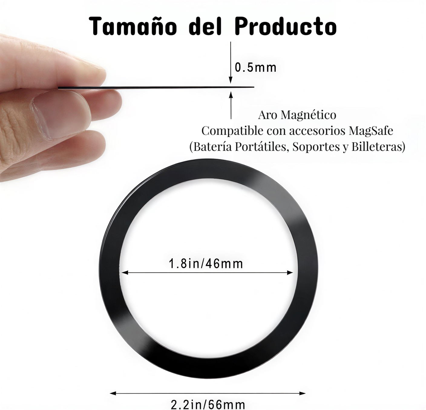 Aro de Metal - MagSafe Universal -  Negro
