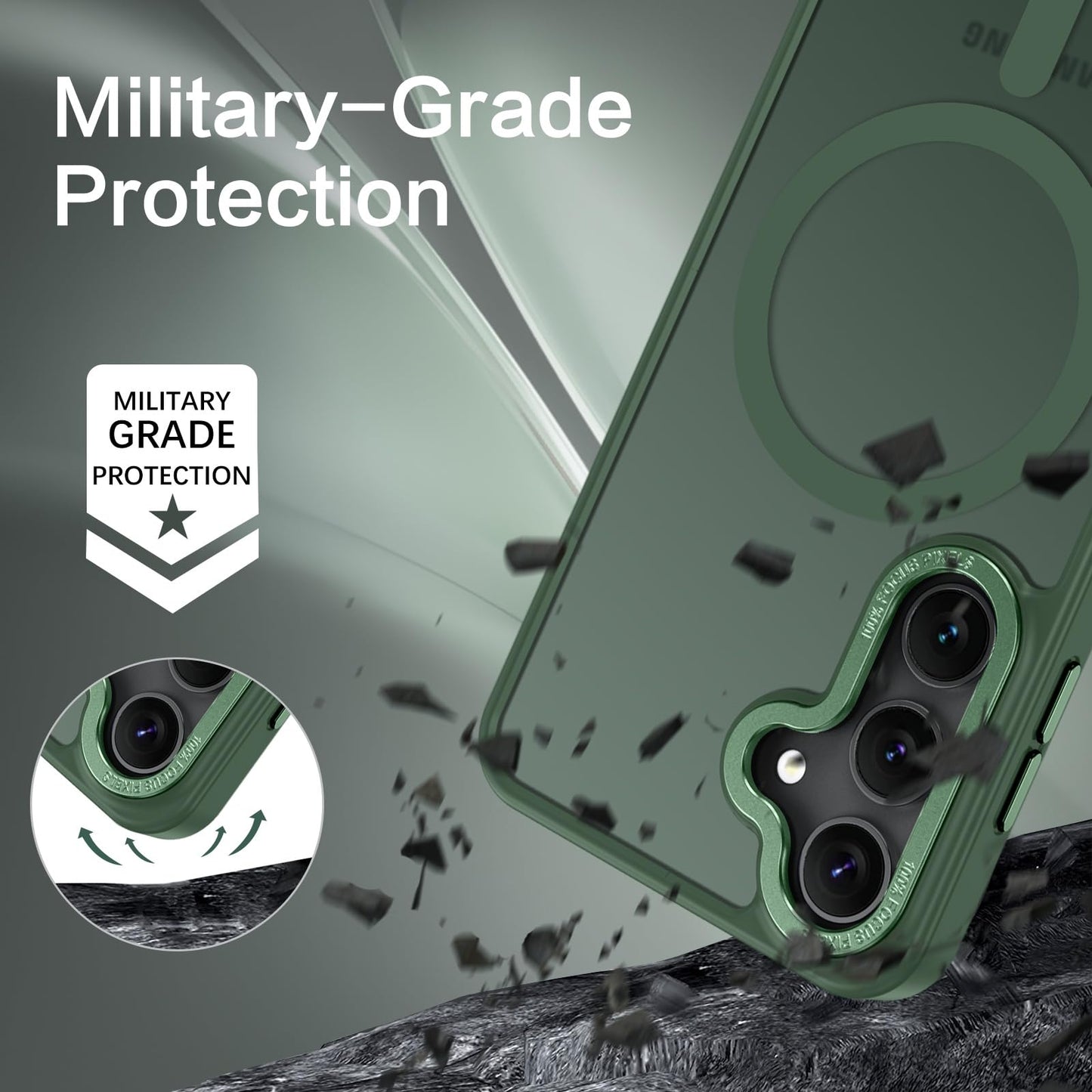 Samsung S24 - Luxury Matte - MagSafe - Verde Militar