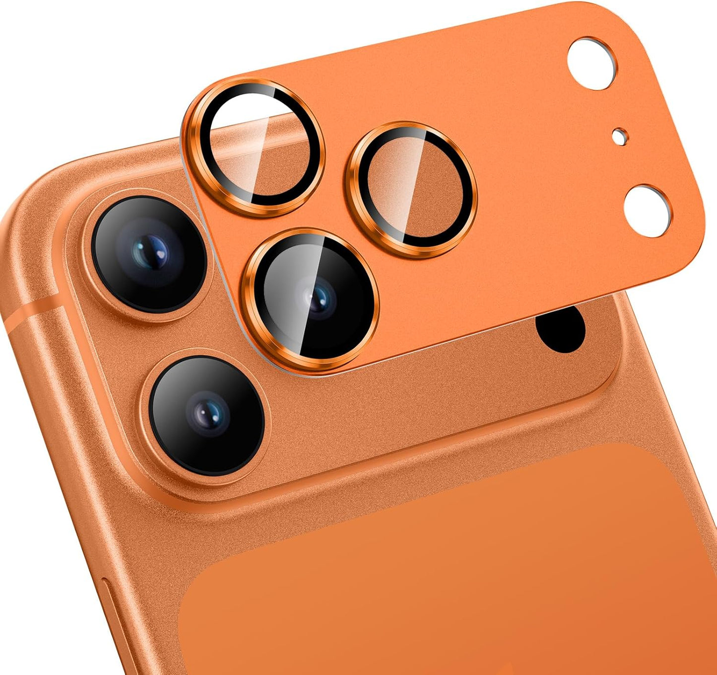 iPhone 17 Pro Max - Protector de Cámara 360° - Aluminio - Anti Reflejo - Naranja Cósmico