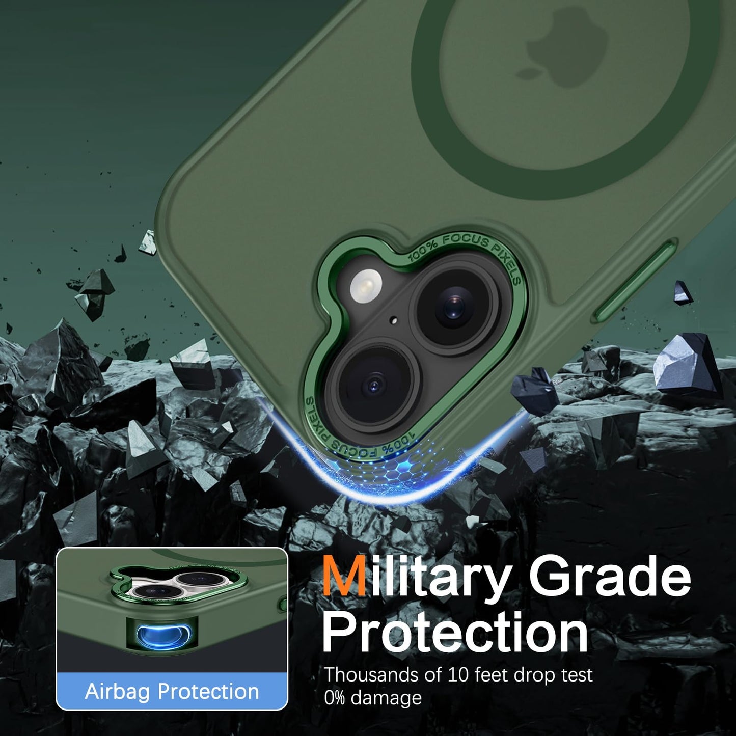 iPhone 17 - Funda Luxury Matte - MagSafe - Verde Militar