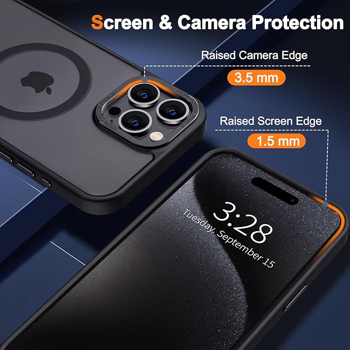 iPhone 15 Pro Max - Case Luxury Mate - Magsafe - Black