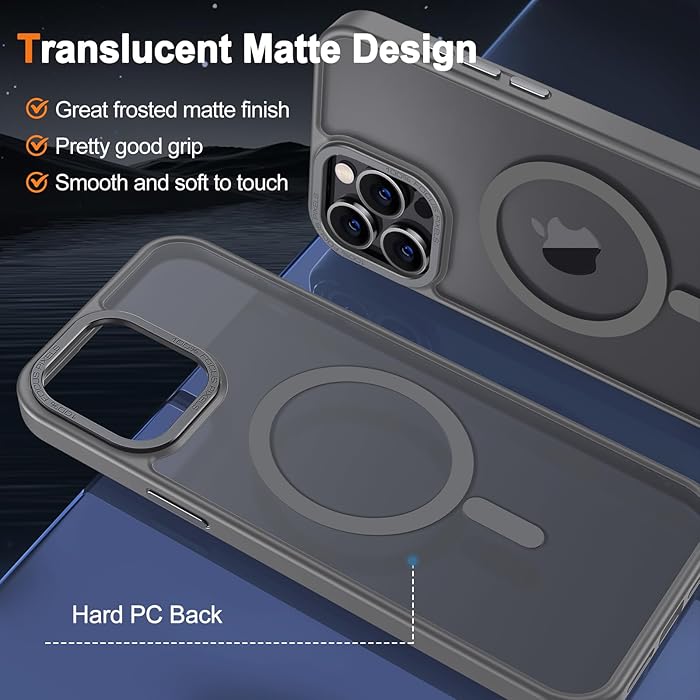 iPhone 15 Pro Max - Case Luxury Mate - Magsafe - Grey